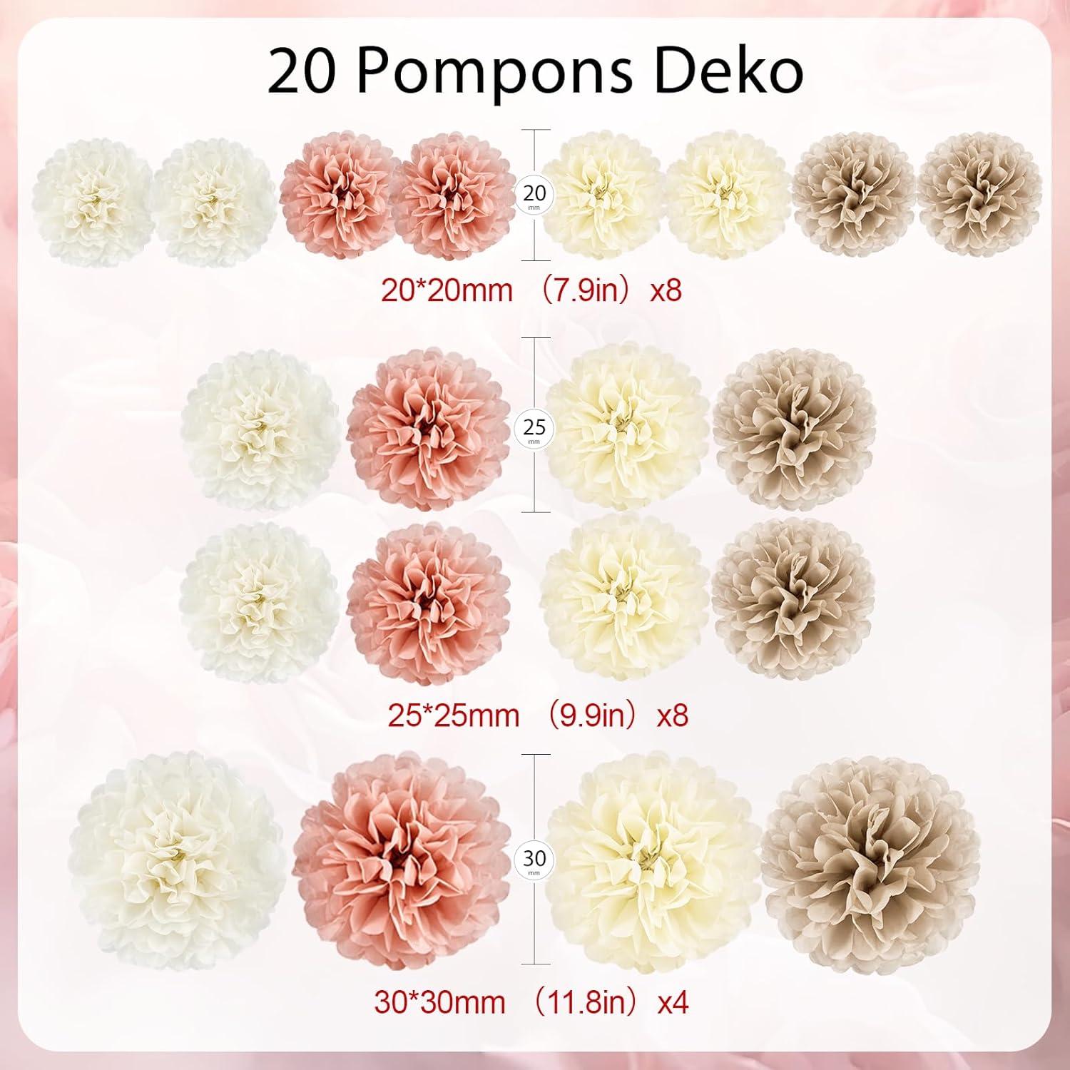 20er Seidenpapier Pompons Hochzeitsdeko Vintage Deko