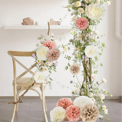 20er Pompons Seidenpapier Deko Hochzeit Geburtstag Gartenparty Rosegold Babyzimmer Champagner Aprikose Süss
