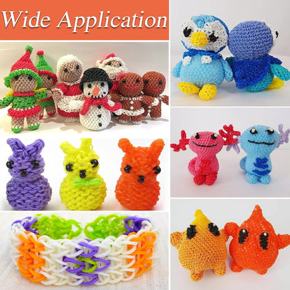 Loom Bänder Set 900 Stück Gummibänder Häkelnadeln DIY Handicraft
