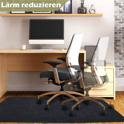 Hartboden-Stuhlmatte 90x140 cm, 4 mm dick, rutschfeste Schutzmatte, Schwarz