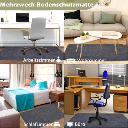 Bürostuhlmatte 90x140 cm, 4 mm, rutschfest, Parkett, Laminat