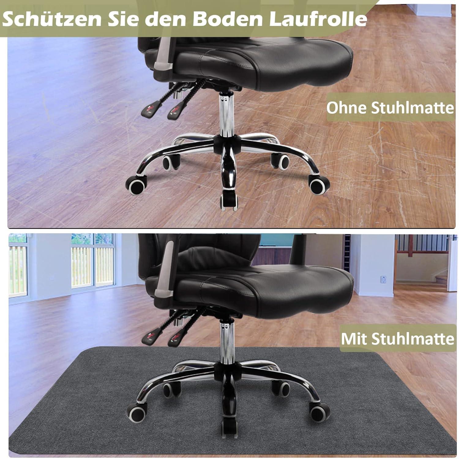 Rutschfeste Bodenschutzmatte 90x140 cm für Hartböden Bürostuhl 4mm