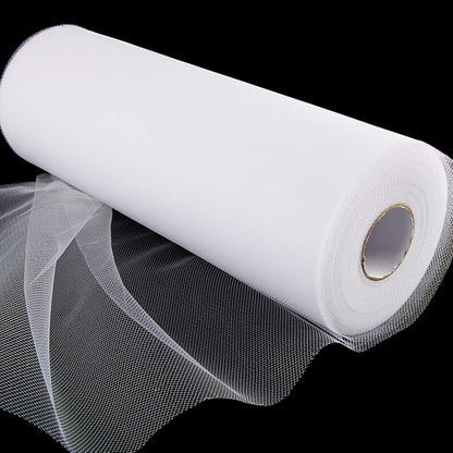 30cm x 91.5m Tüllstoff Rolle Weiß Polyester Hochzeitsdeko