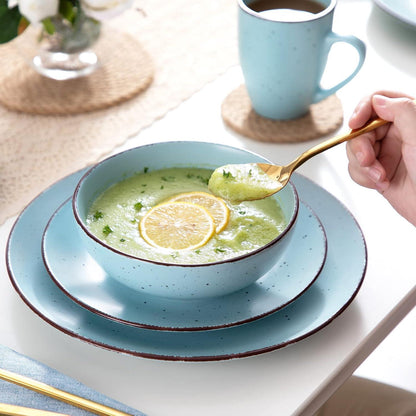 16-teiliges Tafelservice Steingut Vintage Blau, vancasso