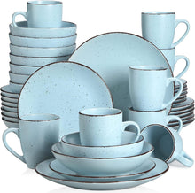 Vintage Steingut Tafelservice 40-teilig Blau MODA