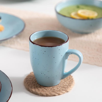 Tafelservice Steingut Vintage 40-teilig Blau mit 8 Speisetellern