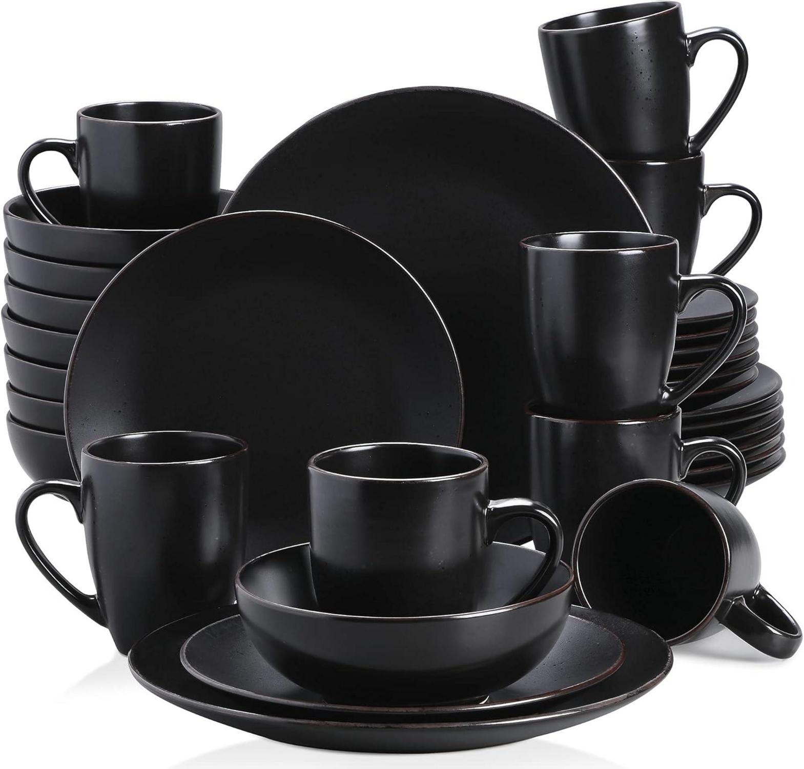 Steingut Tafelservice Vintage MODA Schwarz