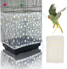 Vogelkäfig Abdeckung mit Gänseblümchenmuster, Kordelzug & Netz 200x40