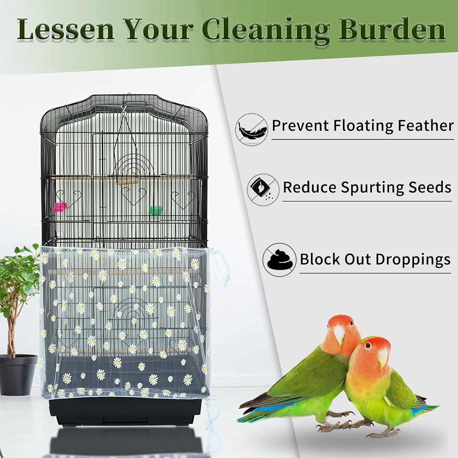 Vogelkäfig Abdeckung Gänseblümchen Design Samenfänger 200 x