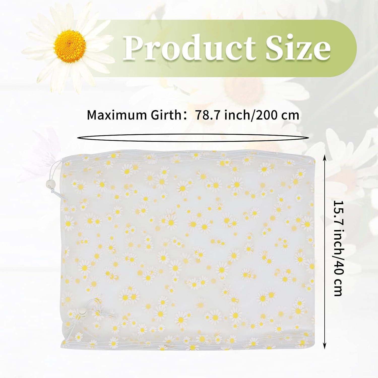 Vogelkäfig Abdeckung mit Gänseblümchenmuster, Kordelzug & Netz 200x40