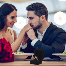 2er Pack Samt Ringbox für Hochzeit Verlobung - Schwarz