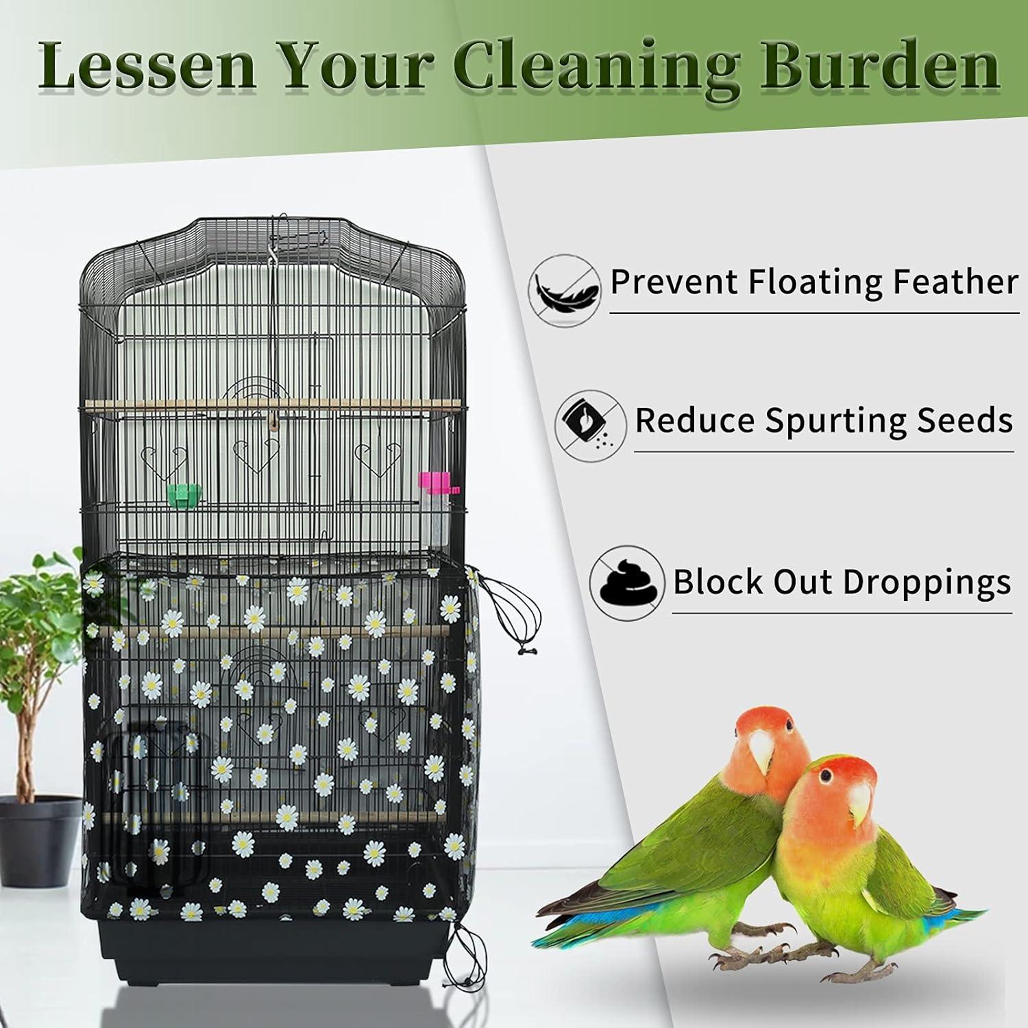 Einstellbare Vogelkäfig Abdeckung mit Gänseblümchenmuster