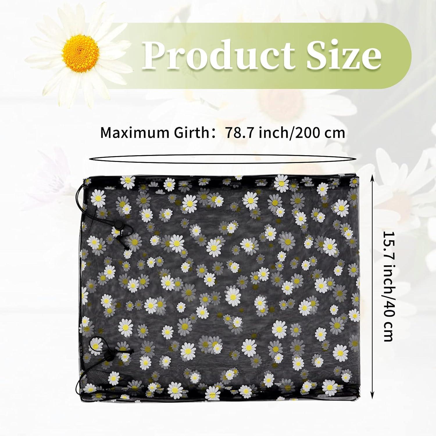 Vogelkäfig Abdeckung Gänseblümchen Design Einstellbar Schwarz