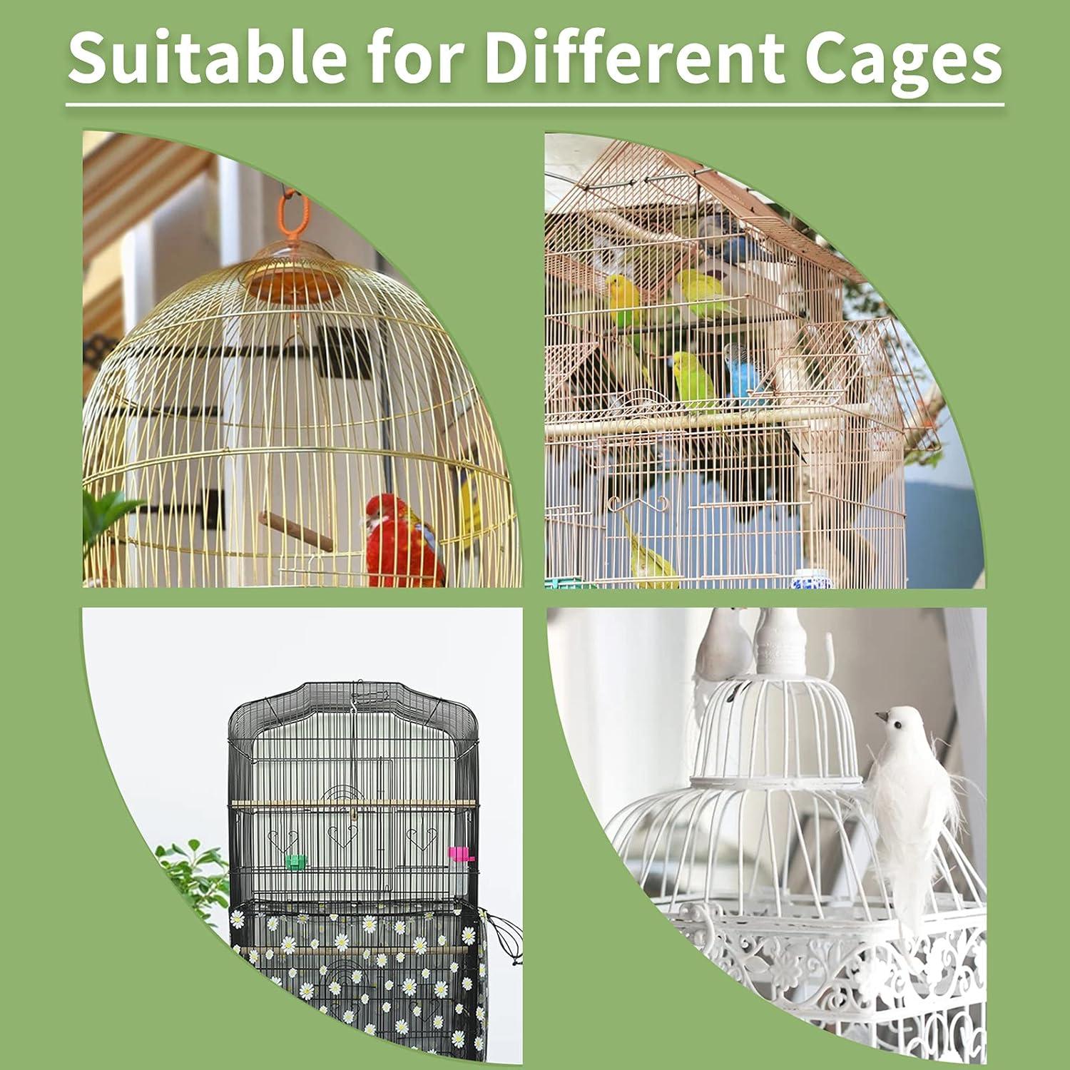 Einstellbare Vogelkäfig Abdeckung Gänseblümchen Schwarz 200 x 40cm