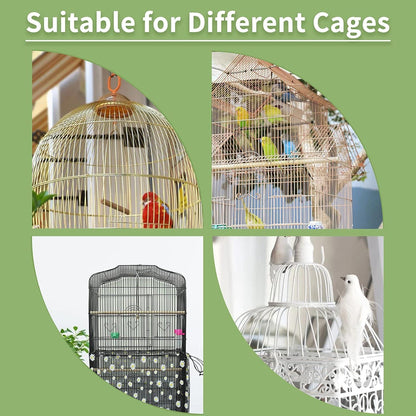 Einstellbare Vogelkäfig Abdeckung Gänseblümchen Schwarz 200 x 40cm