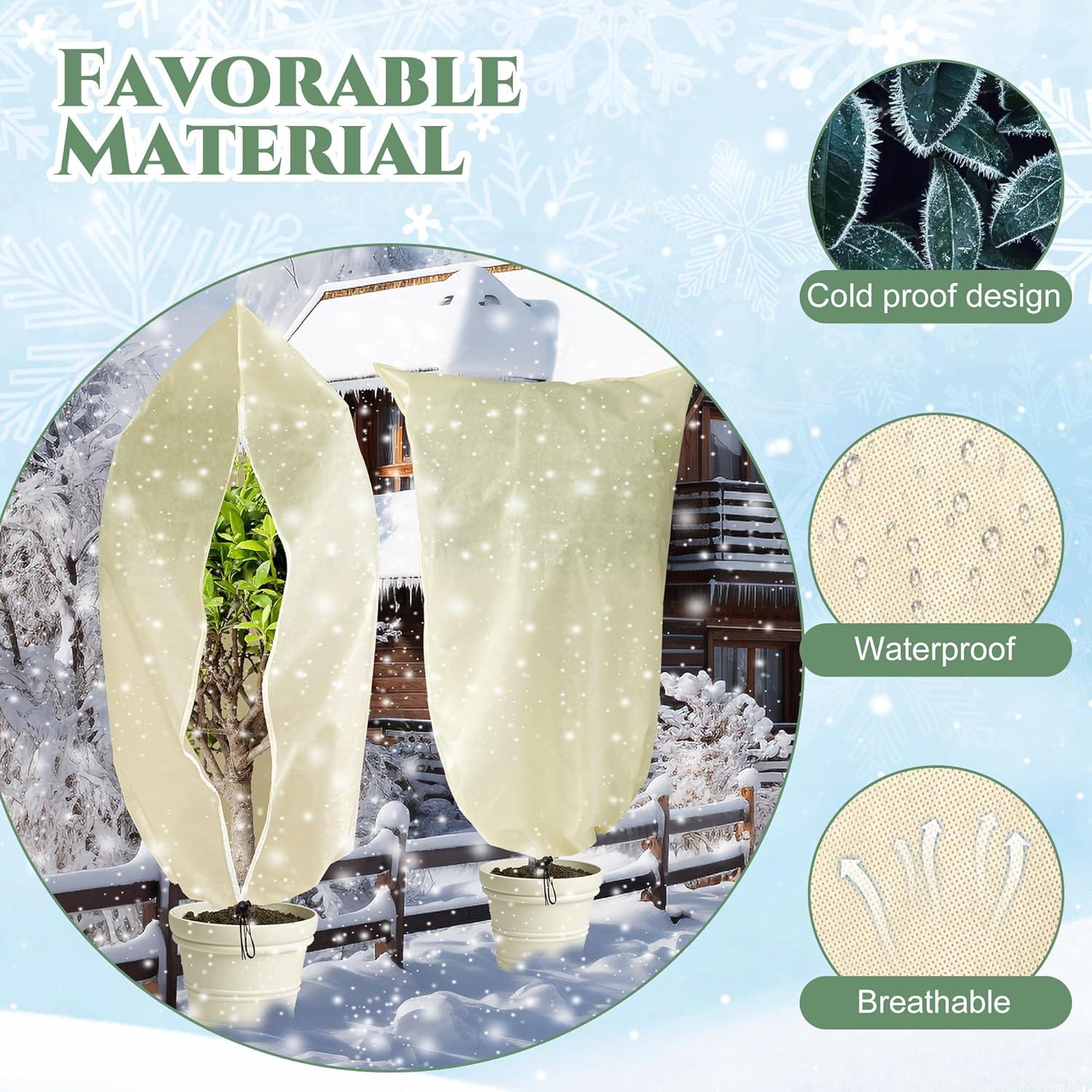 Winterschutz Pflanzen Frostschutz Kübelpflanzensack Groß 180x120cm 2er Set