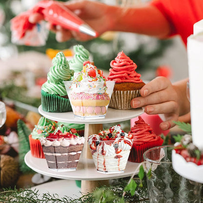 50er Set klare 2oz Dessertbecher mit Löffeln - Wiederverwendbar - Perfekt für Partys