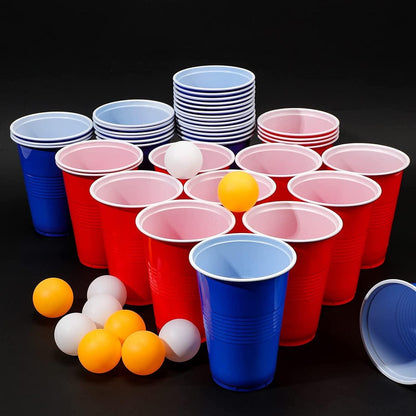 Beer Pong Becher Set 50 Becher 5 Bälle 473ml Partybecher