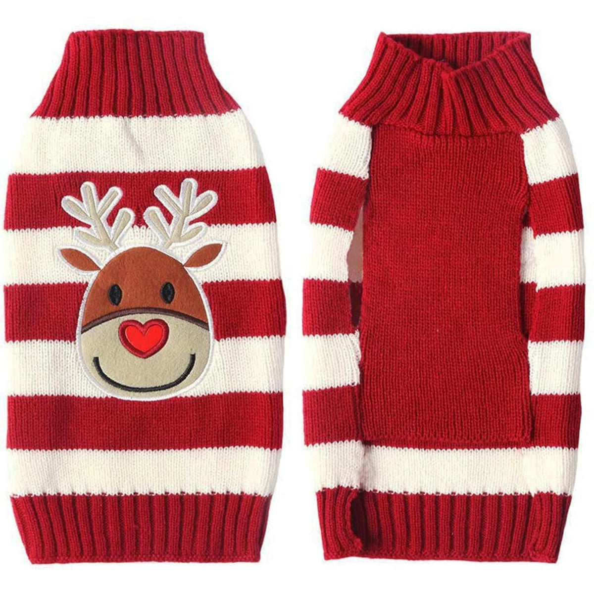 Hundepullover Weihnachten: Warmer Strick Rollkragen für Welpen