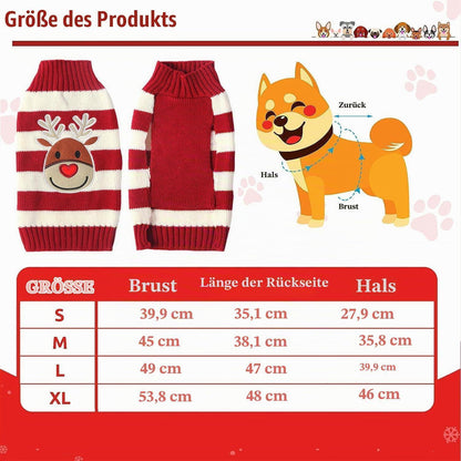Hundepullover Weihnachten: Warmer Strick Rollkragen für Welpen