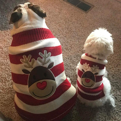 Hundepullover Weihnachten: Warmer Strick Rollkragen für Welpen