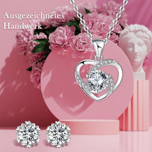 Ewige Echte Rose Halskette Ohrringe 925 Silber Geschenkbox
