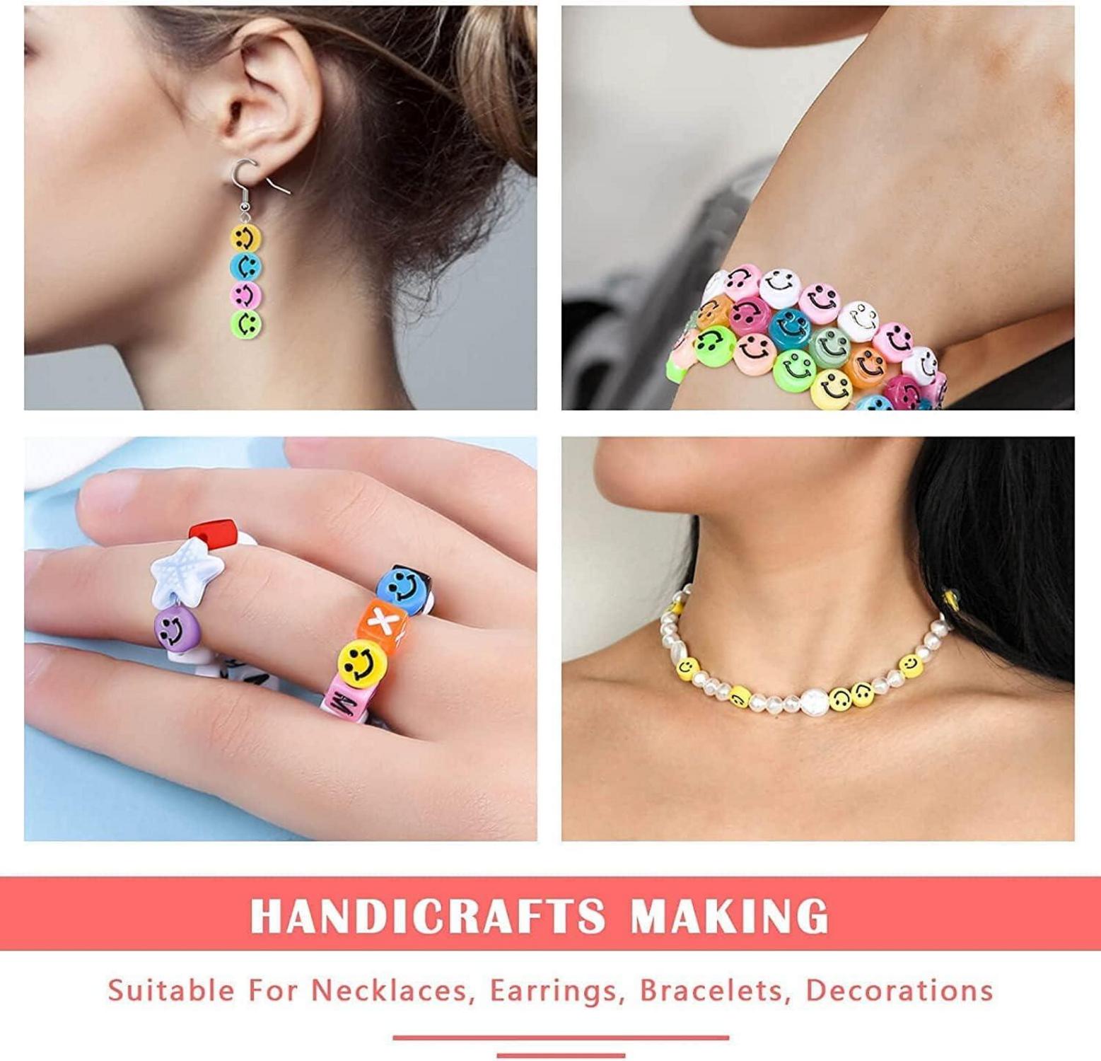 480 Stück Smiley Acryl Perlen Set DIY Schmuck Basteln Zubehör