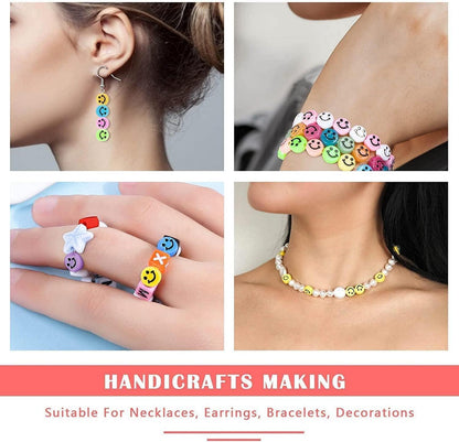 480 Stück Smiley Acryl Perlen Set DIY Schmuck Basteln Zubehör