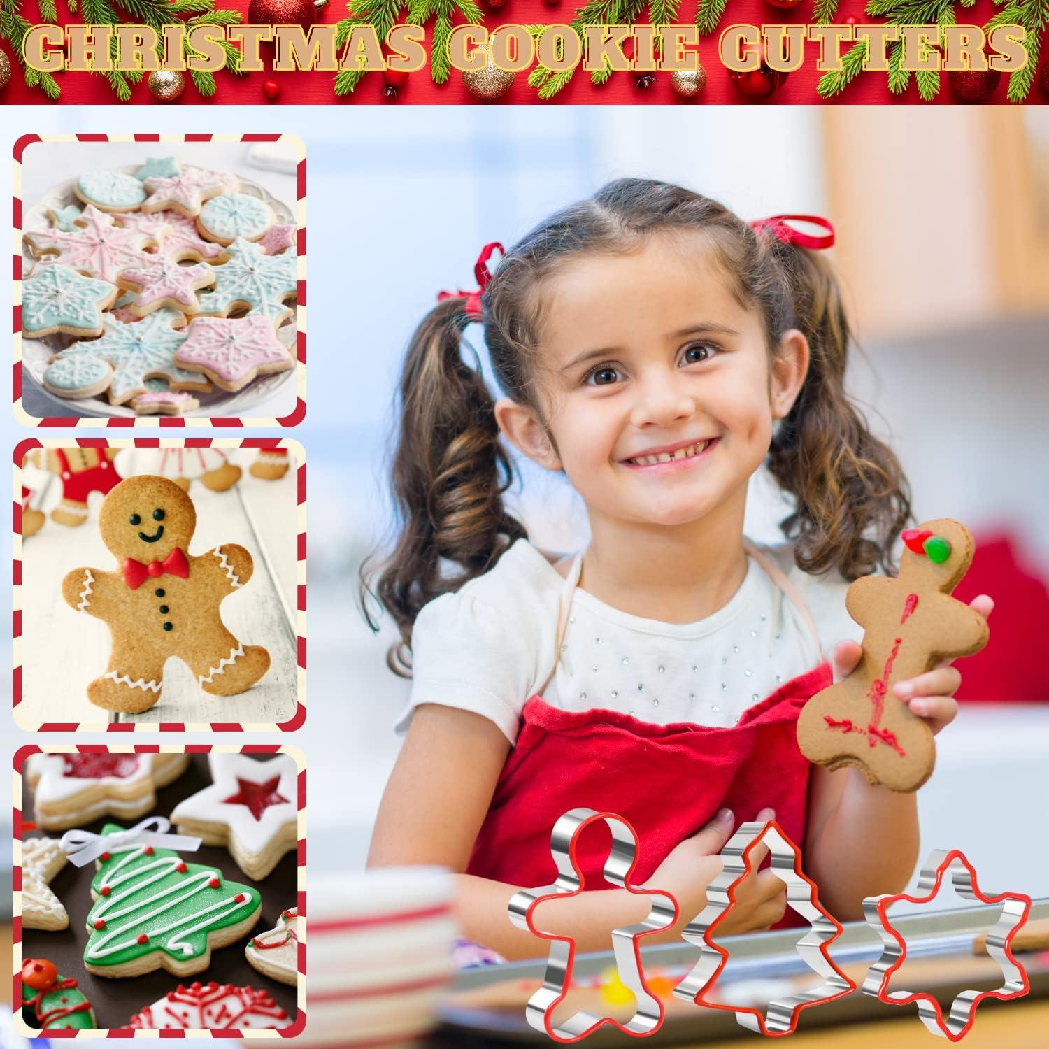 3-teiliges Weihnachts-Ausstecher-Set Lebkuchenmann Schneeflocke