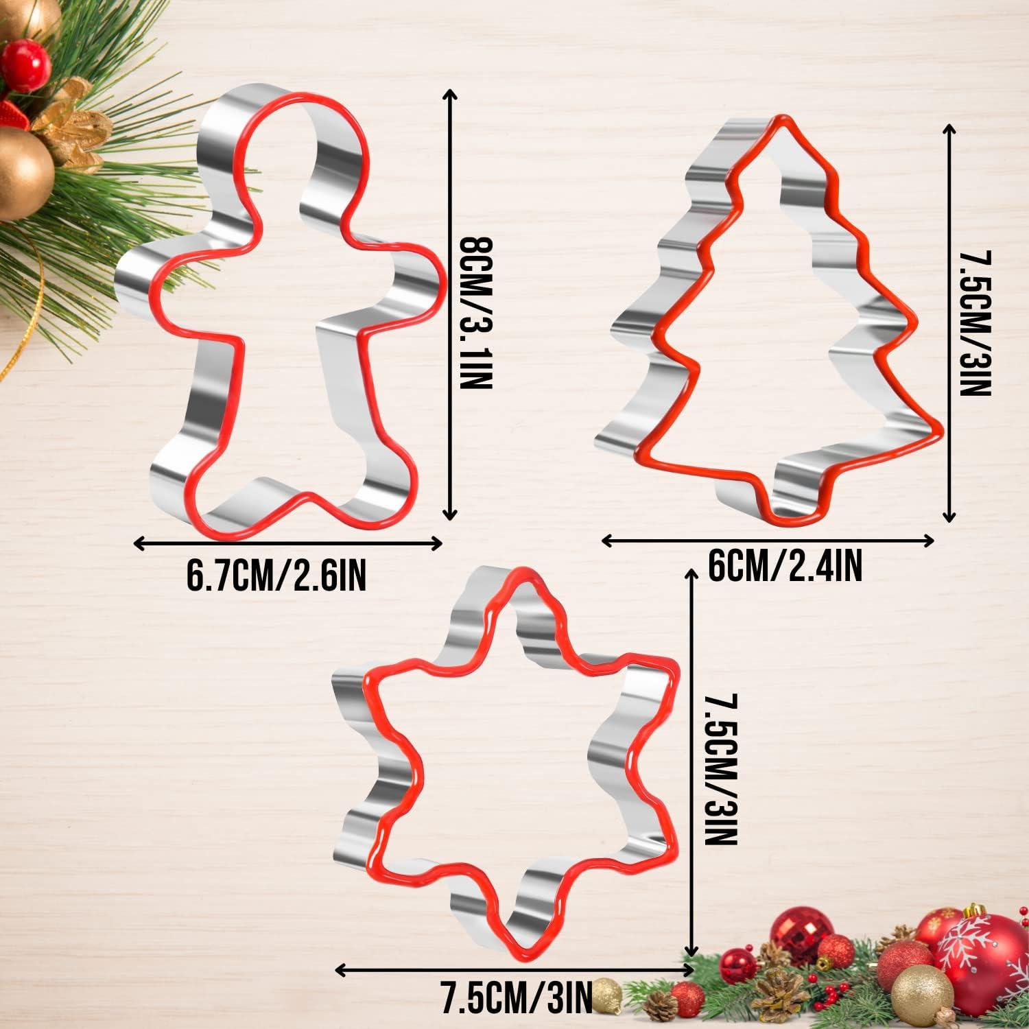 Weihnachts-Ausstecher-Set Lebkuchenmann Schneeflocke Weihnachtsbaumform