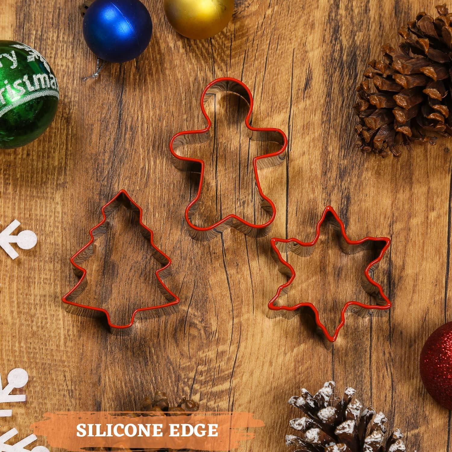 3-teiliges Weihnachts-Ausstecher-Set Lebkuchenmann Schneeflocke Weihnachtsbaumform