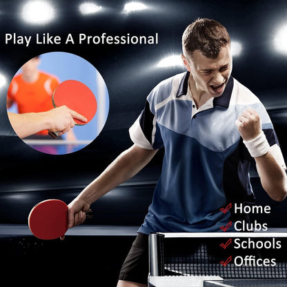 Tischtennisschläger Set mit Tasche, 2 Schläger, 3 Bälle