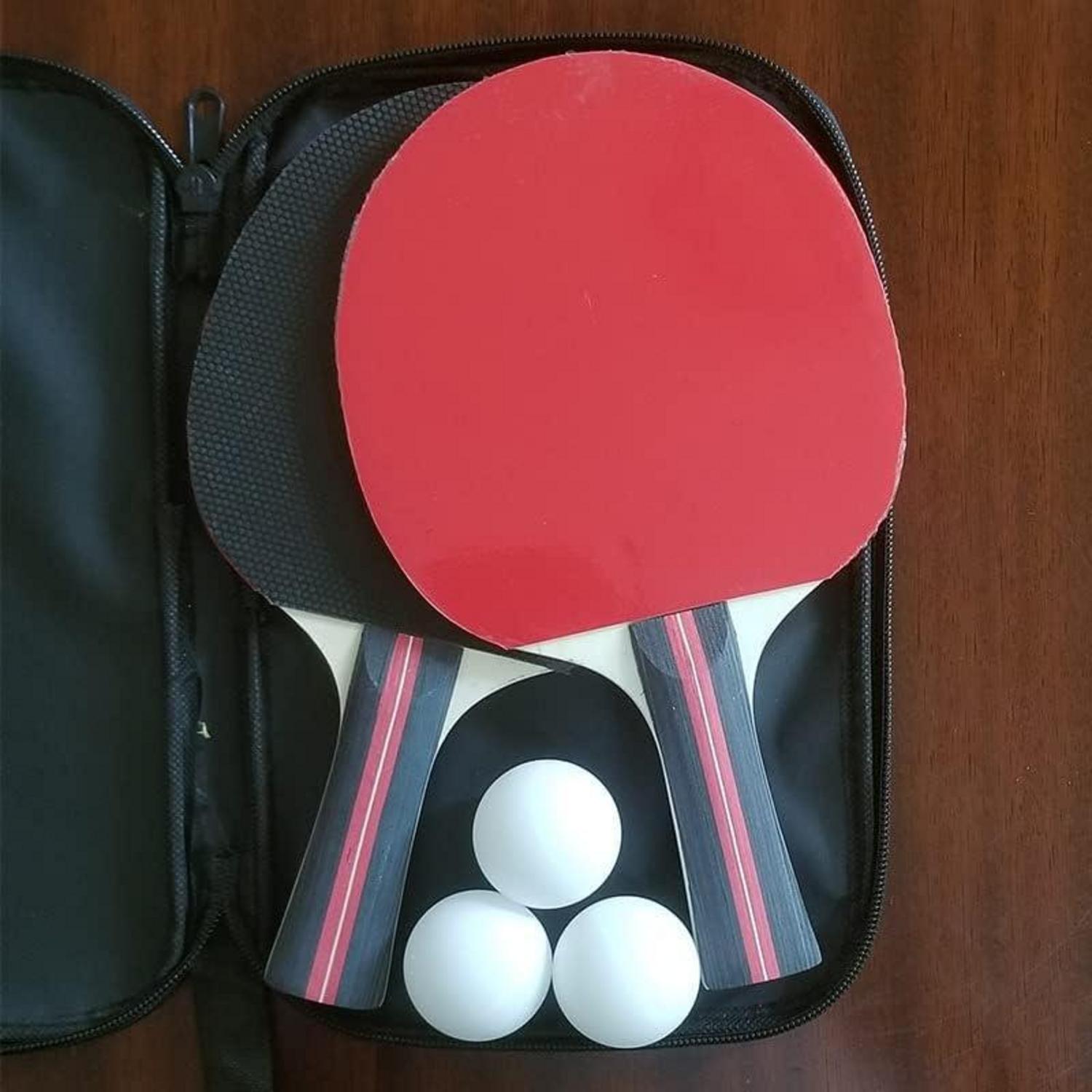 Tischtennisschläger Set mit 2 Schläger und 3 Bällen in Tasche