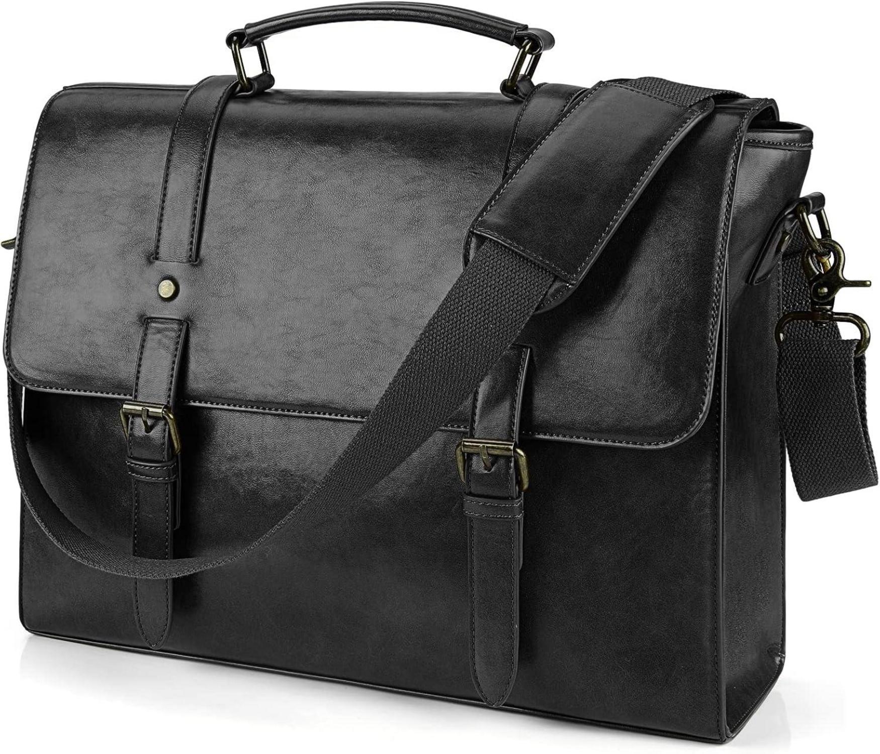 Umhängetasche 15.6 Zoll Vintage Ledertasche Männer Geschäft Schule