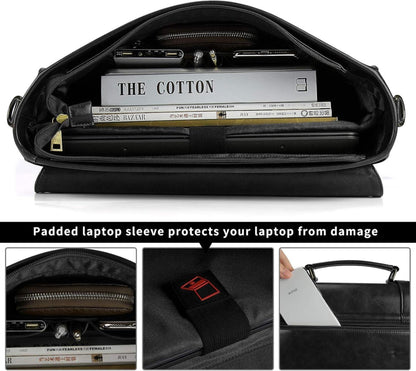 Lubardy Umhängetasche Herren 15.6 Zoll Laptoptasche Vintage
