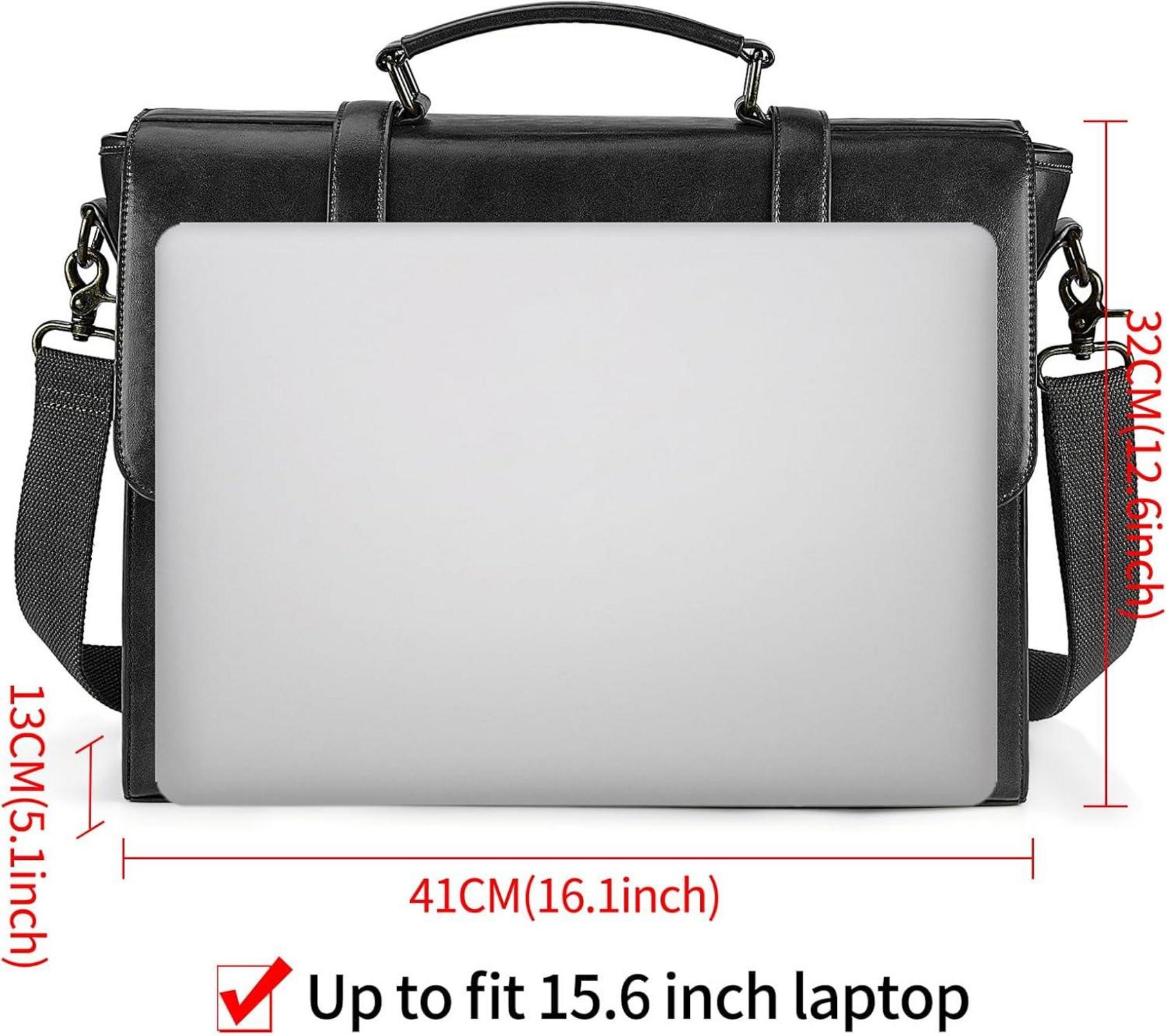 Lubardy Umhängetasche Herren Vintage Laptoptasche 15.6 Zoll Wasserdicht