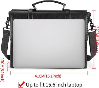 Lubardy Umhängetasche Herren Vintage Laptoptasche 15.6 Zoll Wasserdicht