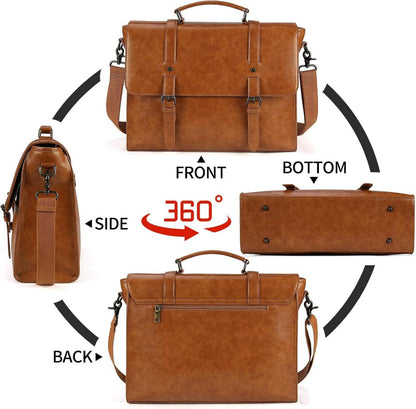 Lubardy Umhängetasche Herren Laptoptasche 15.6 Zoll Wasserdicht Vintage
