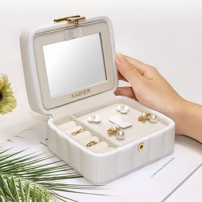 Kleine Reise Schmuckschatulle Diamant Leder Schmuckbox