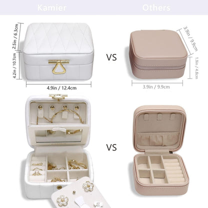 Kleine Reise Schmuckschatulle Diamant Leder Schmuckbox