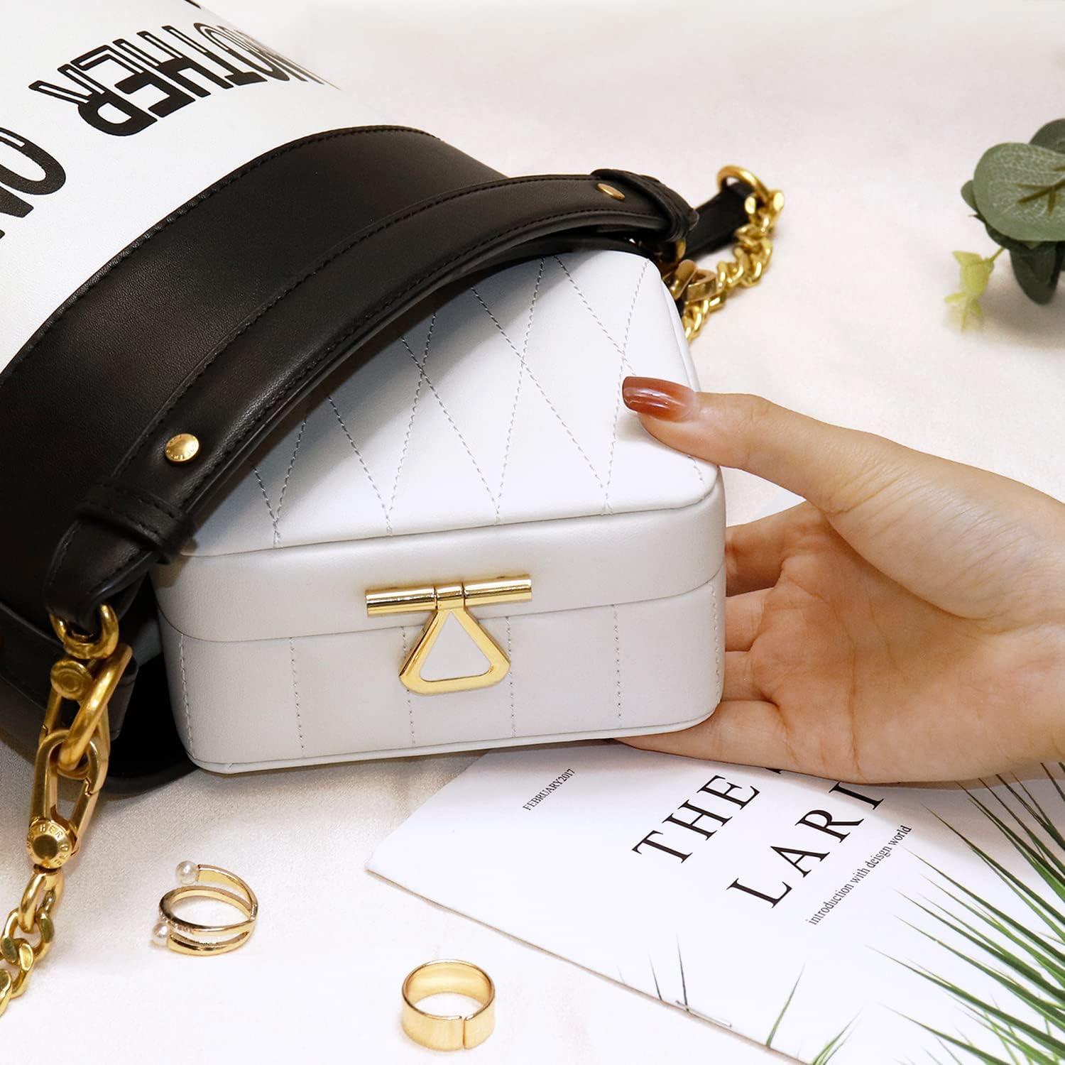 Schmuckschatulle Reise Schmuckkästchen Diamant Leder