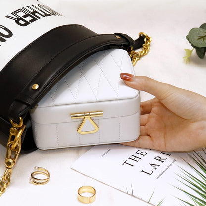 Schmuckschatulle Reise Schmuckkästchen Diamant Leder