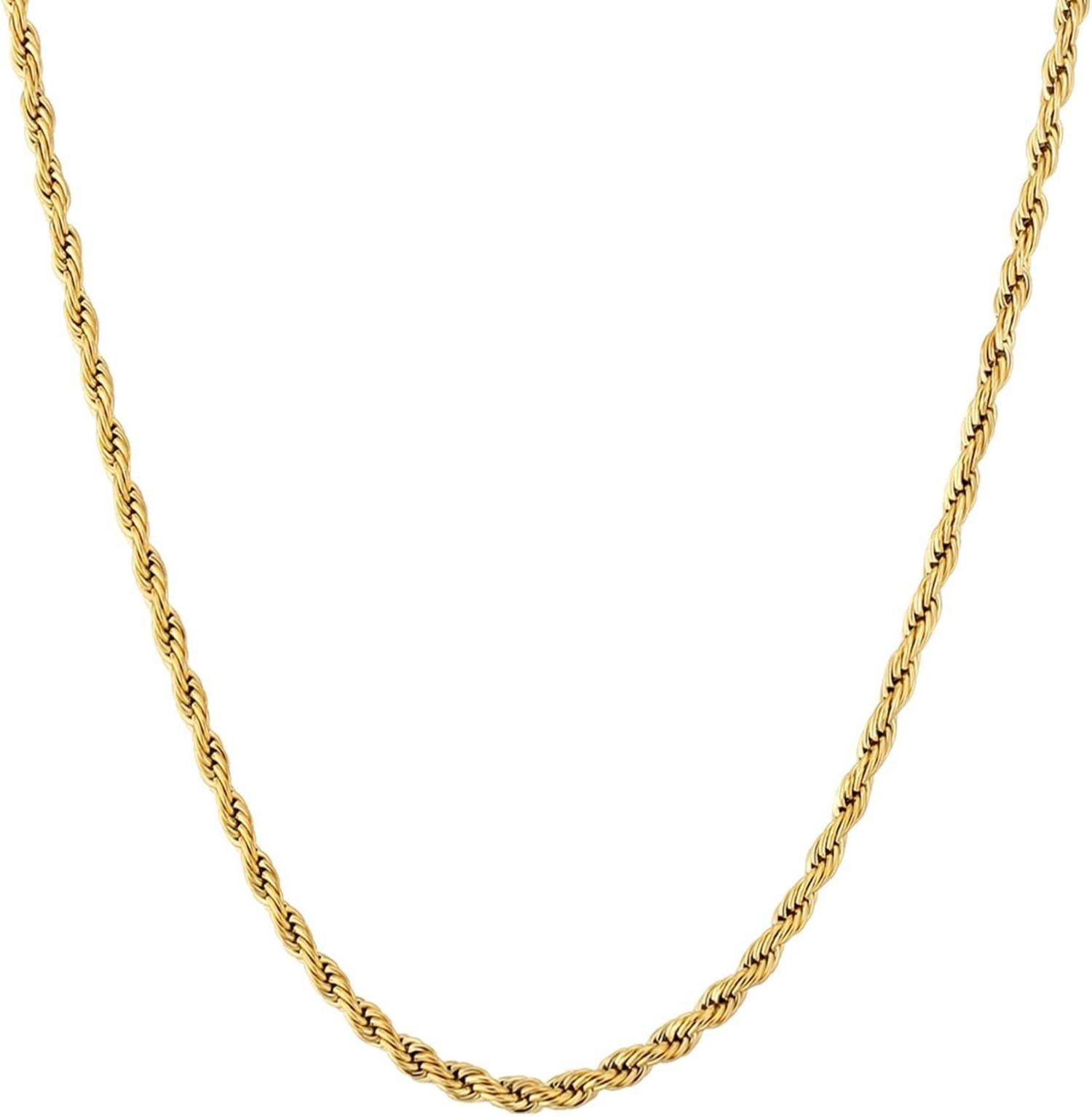 Goldkette Herren Edelstahl Rope Kette 2,5mm 50,8cm