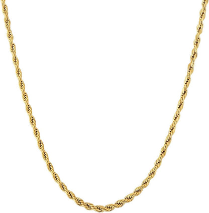 Goldkette Herren Edelstahl Rope Kette 2,5mm 50,8cm