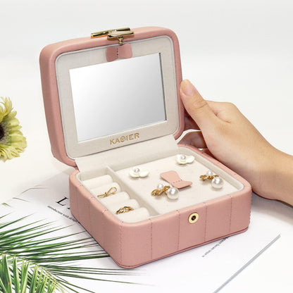 KAMIER Reise Schmuckschatulle für Damen, Diamant gestepptes