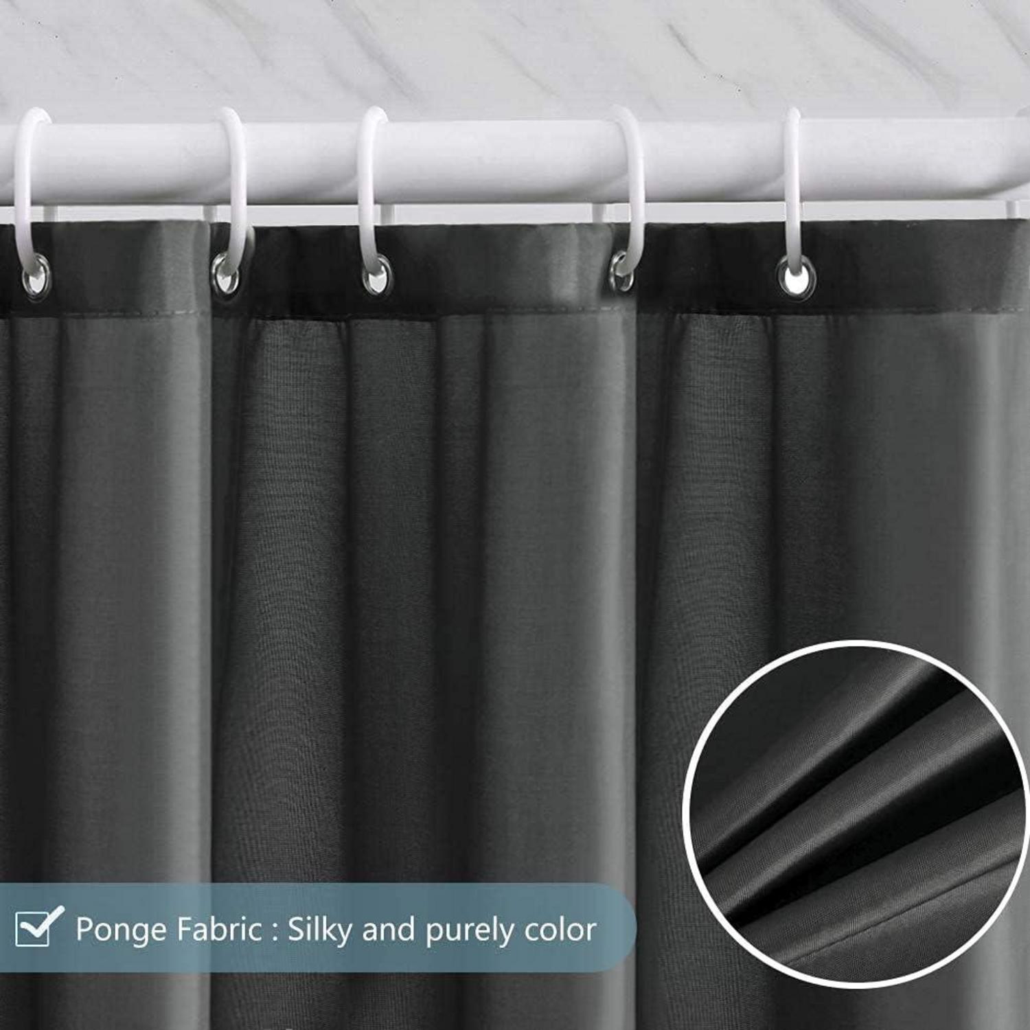 Duschvorhang Eck Dusche Polyester Textil Dunkelgrau 90x180cm