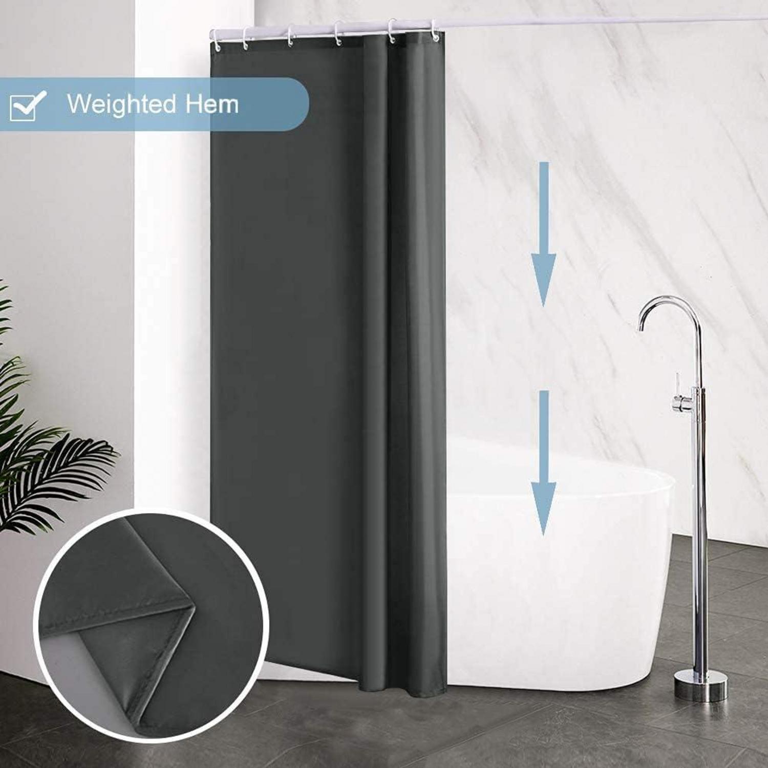 Schmaler Duschvorhang für Eck und kleine Badewanne, Textil Polyester