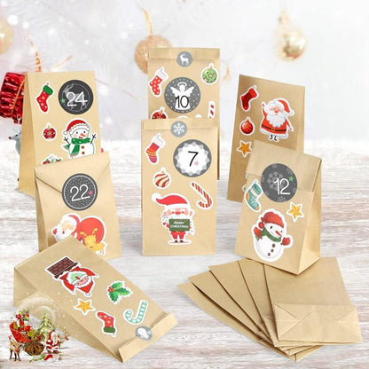 DIY Adventskalender Bastelset Papier Tüten Weihnachten 25 Beutel Zahlen