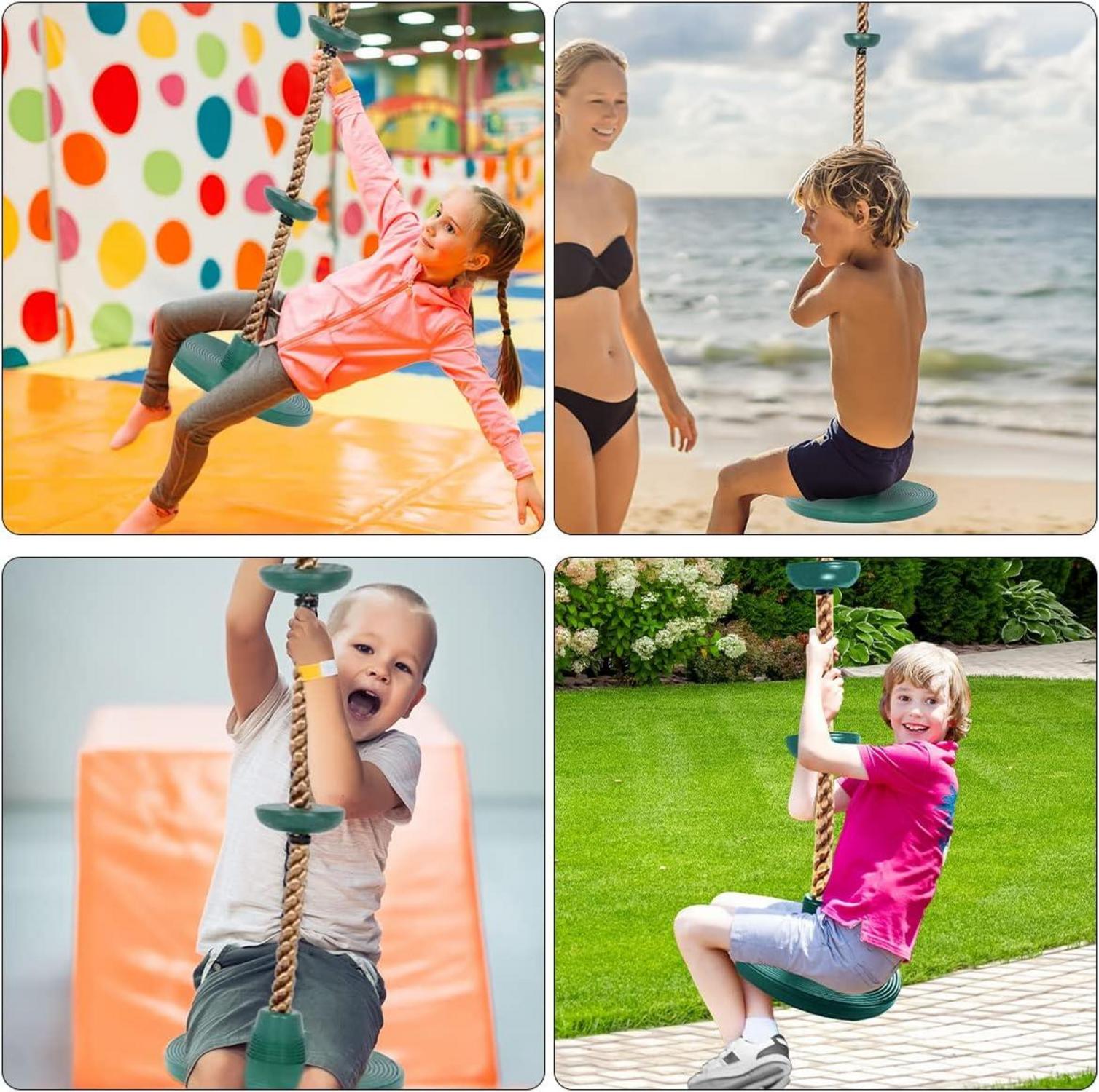 Outdoor Kinder Kletterseil Schaukel mit Plattform bis 200kg Tragkraft