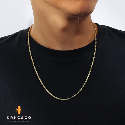 Goldkette dünne Edelstahl Rope Kette 2,5mm beschichtet